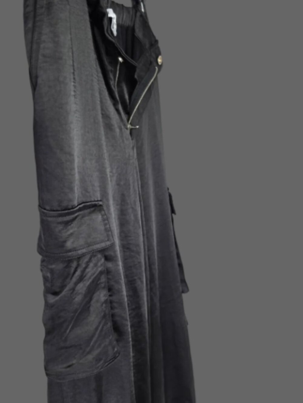YFVE Black Satin Cargo Pants